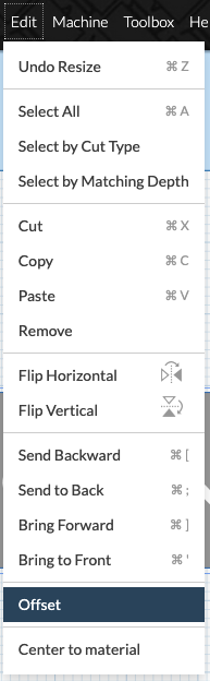 Edit menu offset